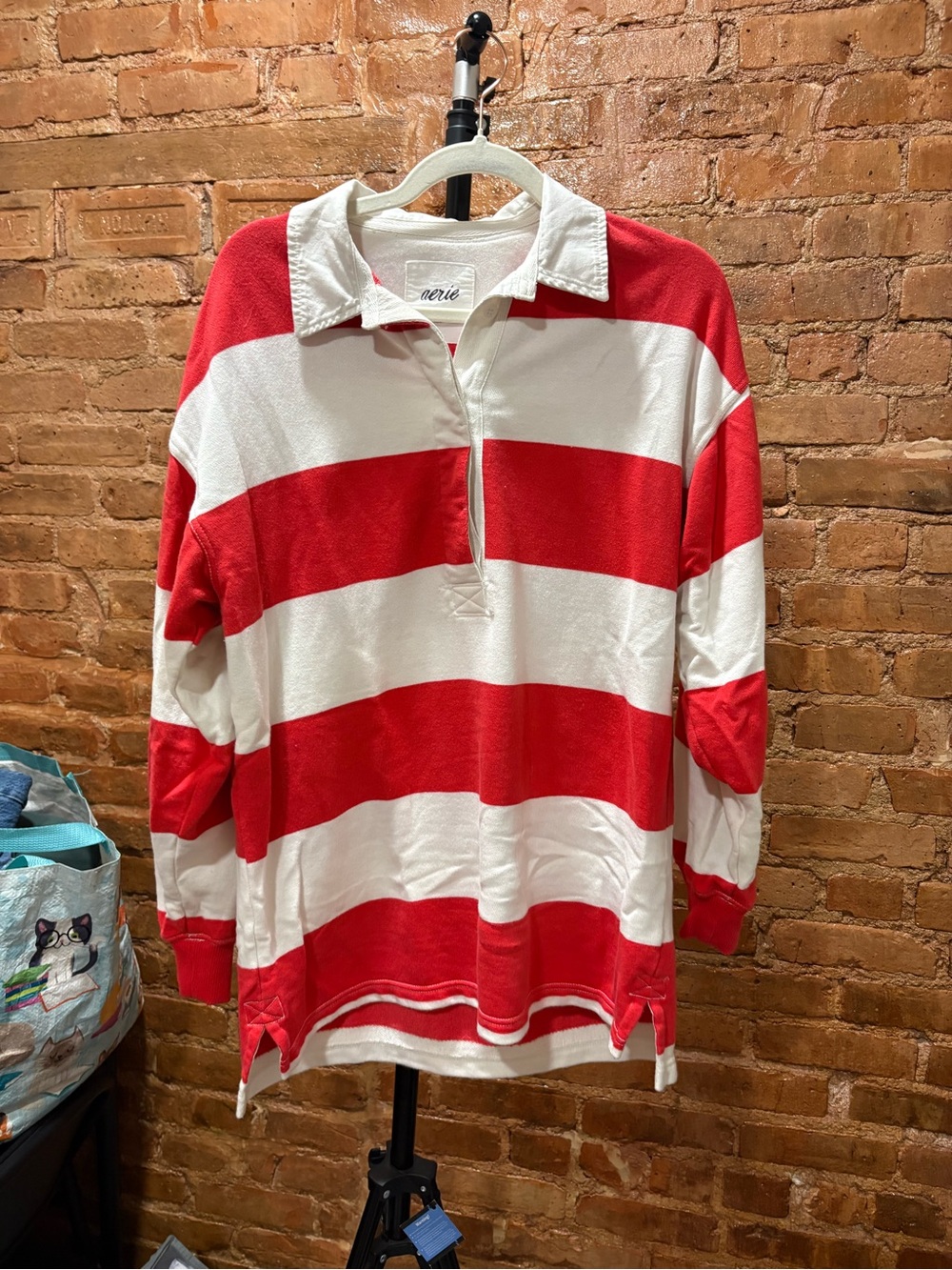Aerie White Polo Heavy Top Oversized